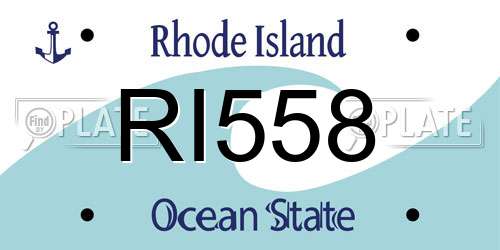 RI558 Rhode Island License Plate