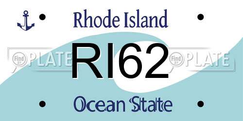 RI62 Rhode Island License Plate