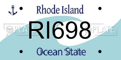 RI698 Rhode Island License Plate