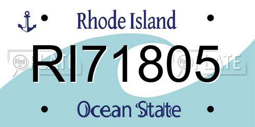 RI71805 Rhode Island License Plate