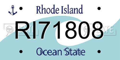 RI71808 Rhode Island License Plate