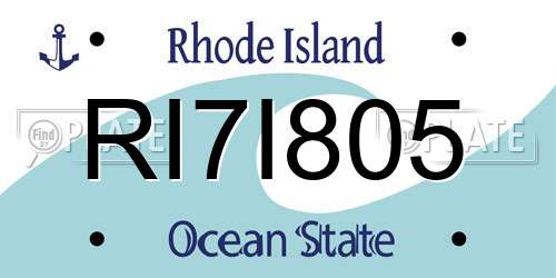 RI7I805 Rhode Island License Plate