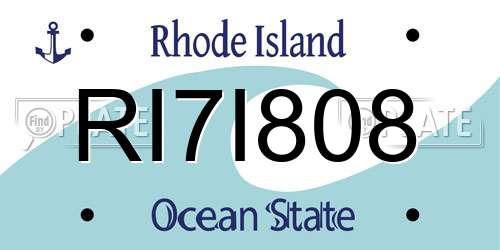 RI7I808 Rhode Island License Plate