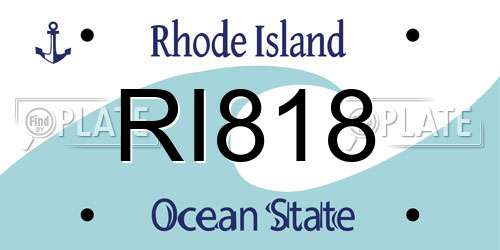 RI818 Rhode Island License Plate