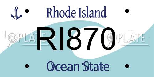 RI870 Rhode Island License Plate