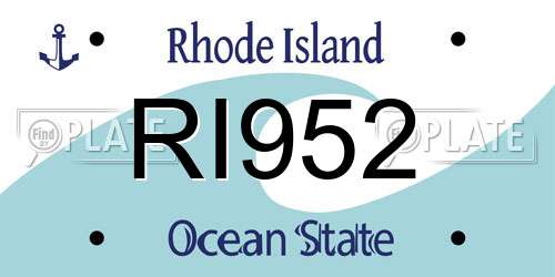 RI952 Rhode Island License Plate