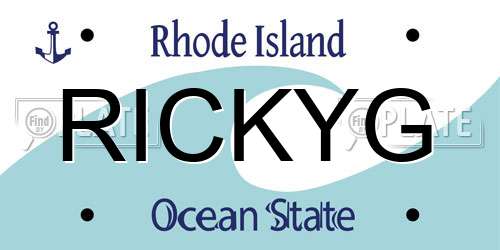 RICKYG Rhode Island License Plate