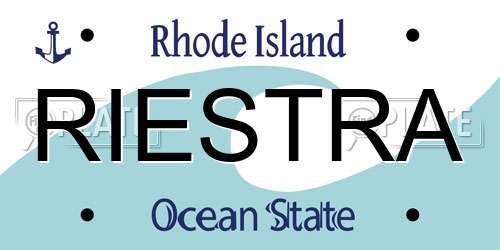 RIESTRA Rhode Island License Plate