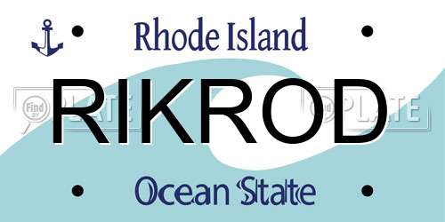 RIKROD Rhode Island License Plate