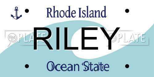 RILEY Rhode Island License Plate