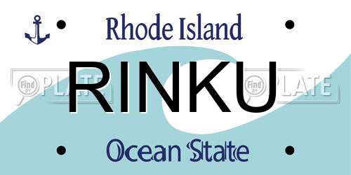 RINKU Rhode Island License Plate