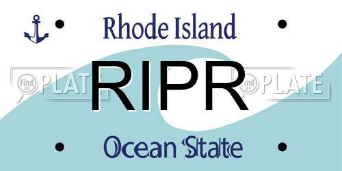 RIPR Rhode Island License Plate