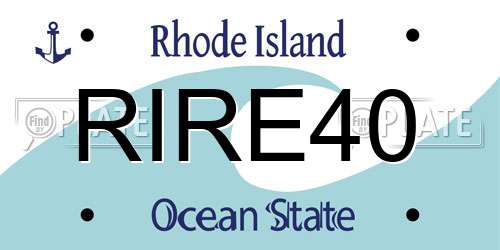 RIRE40 Rhode Island License Plate