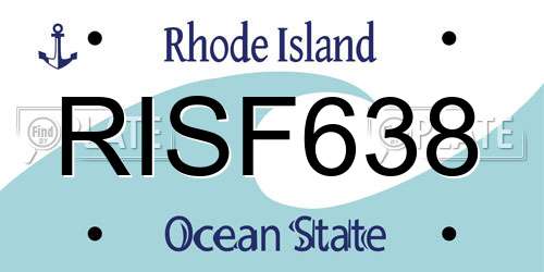 RISF638 Rhode Island License Plate