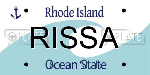 RISSA Rhode Island License Plate