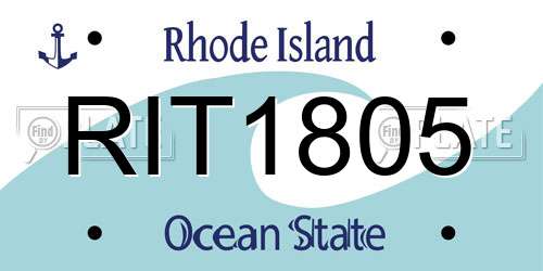 RIT1805 Rhode Island License Plate