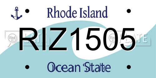 RIZ1505 Rhode Island License Plate