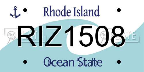 RIZ1508 Rhode Island License Plate
