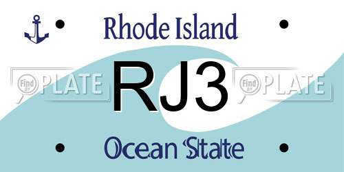 RJ3 Rhode Island License Plate