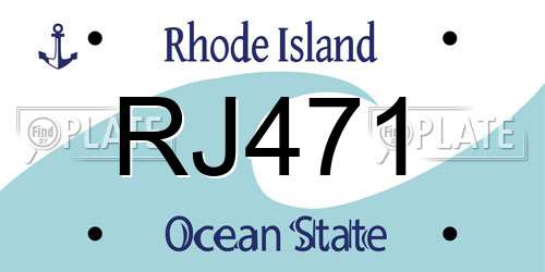 RJ471 Rhode Island License Plate