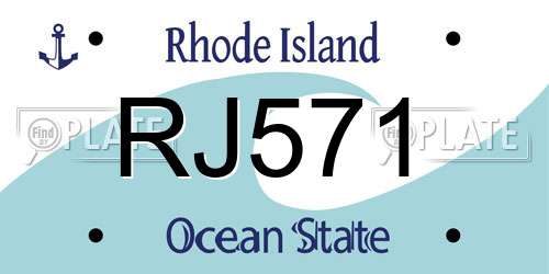 RJ571 Rhode Island License Plate