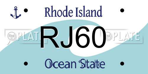 RJ60 Rhode Island License Plate
