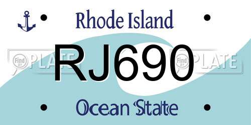 RJ690 Rhode Island License Plate