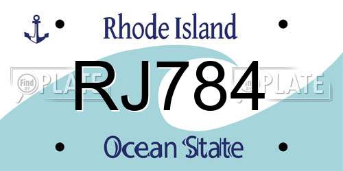 RJ784 Rhode Island License Plate