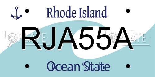 RJA55A Rhode Island License Plate