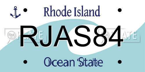 RJAS84 Rhode Island License Plate