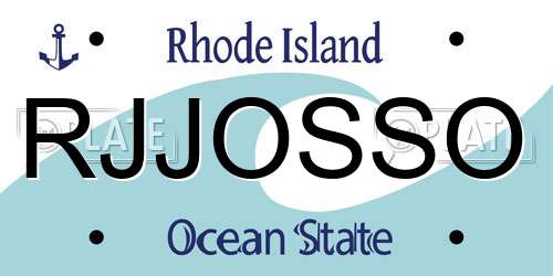 RJJOSSO Rhode Island License Plate