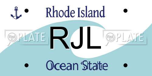 RJL Rhode Island License Plate