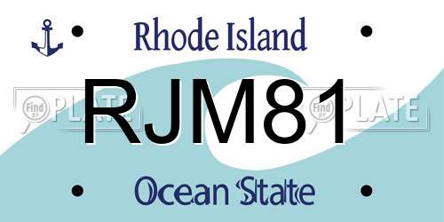 RJM81 Rhode Island License Plate