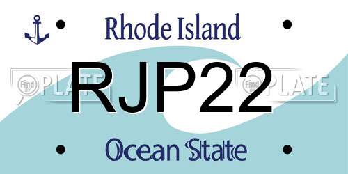 RJP22 Rhode Island License Plate