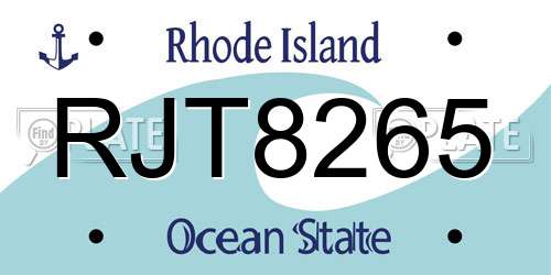 RJT8265 Rhode Island License Plate