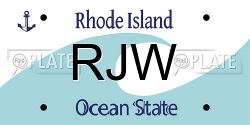 RJW Rhode Island License Plate