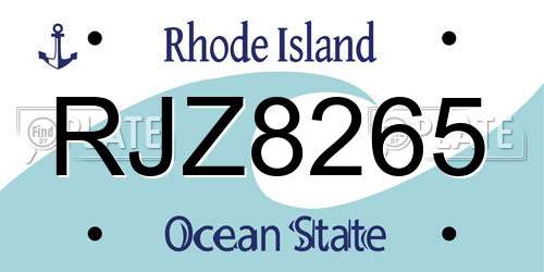RJZ8265 Rhode Island License Plate