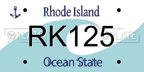 RK125 Rhode Island License Plate