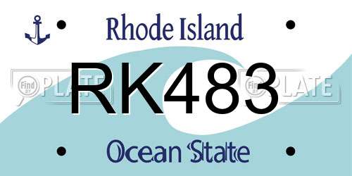 RK483 Rhode Island License Plate