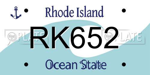 RK652 Rhode Island License Plate