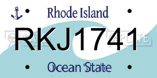 RKJ1741 Rhode Island License Plate