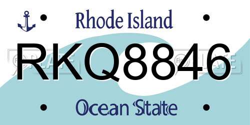 RKQ8846 Rhode Island License Plate