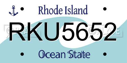 RKU5652 Rhode Island License Plate