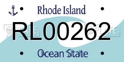 RL00262 Rhode Island License Plate