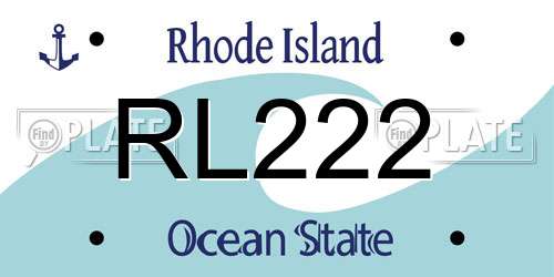 RL222 Rhode Island License Plate