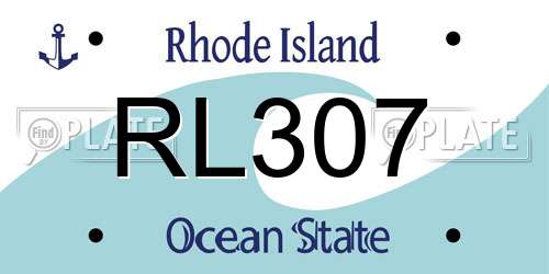 RL307 Rhode Island License Plate