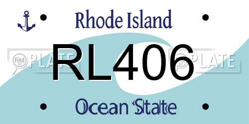 RL406 Rhode Island License Plate