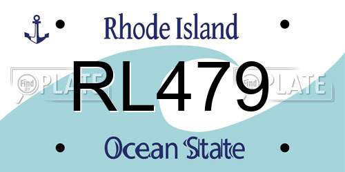 RL479 Rhode Island License Plate
