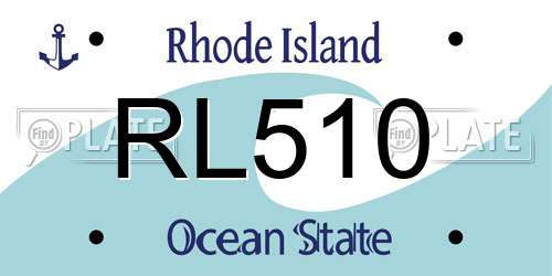 RL510 Rhode Island License Plate