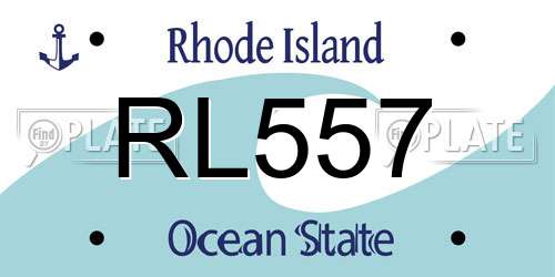 RL557 Rhode Island License Plate